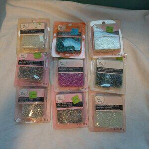 Bead Landing Glass Beads 3 oz pkg 85g Assorted Colors Lot of 9